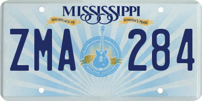 MS license plate ZMA284