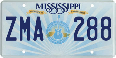 MS license plate ZMA288
