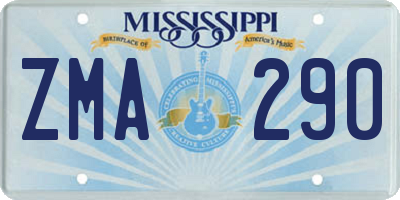 MS license plate ZMA290