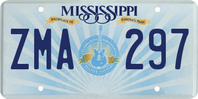MS license plate ZMA297