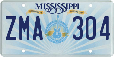 MS license plate ZMA304