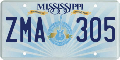 MS license plate ZMA305