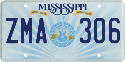 MS license plate ZMA306