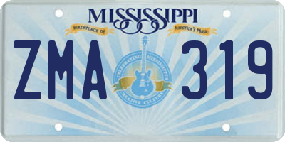MS license plate ZMA319