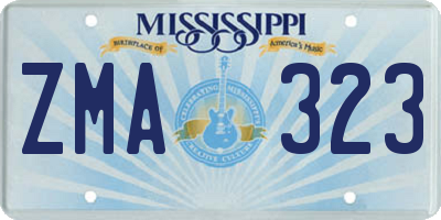 MS license plate ZMA323
