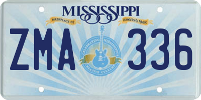 MS license plate ZMA336
