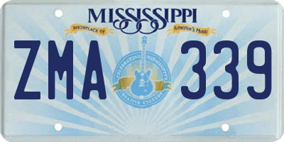 MS license plate ZMA339