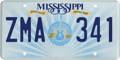MS license plate ZMA341