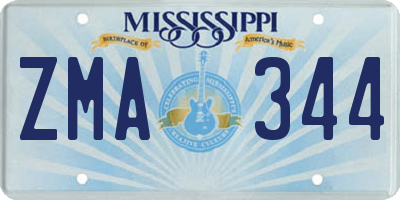 MS license plate ZMA344