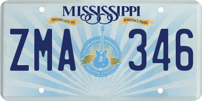 MS license plate ZMA346