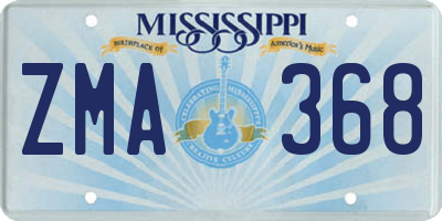 MS license plate ZMA368