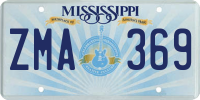 MS license plate ZMA369