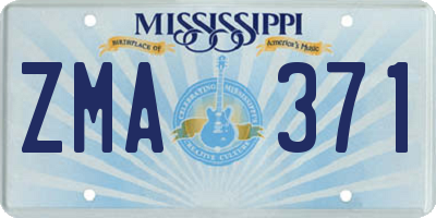 MS license plate ZMA371
