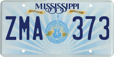 MS license plate ZMA373
