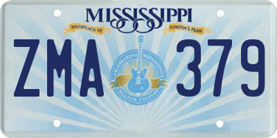 MS license plate ZMA379