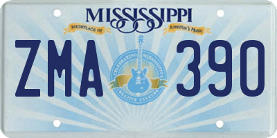 MS license plate ZMA390