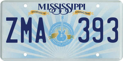 MS license plate ZMA393