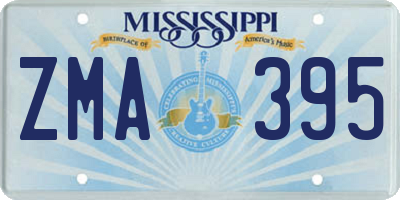 MS license plate ZMA395