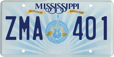 MS license plate ZMA401