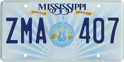 MS license plate ZMA407