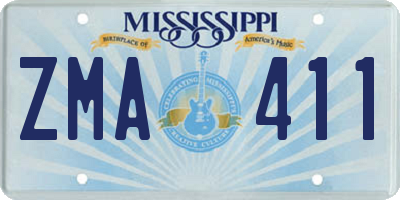 MS license plate ZMA411