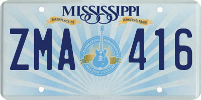 MS license plate ZMA416