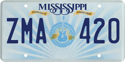 MS license plate ZMA420