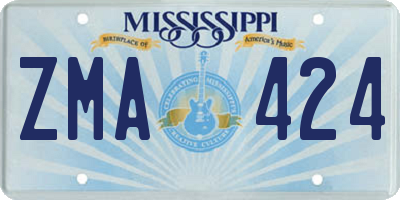 MS license plate ZMA424