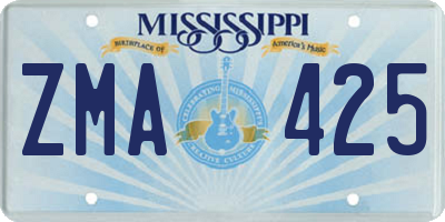 MS license plate ZMA425