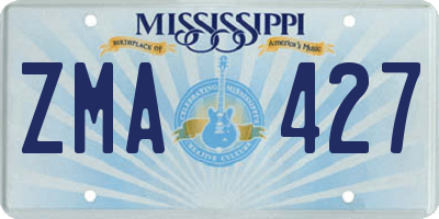 MS license plate ZMA427
