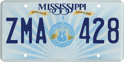 MS license plate ZMA428