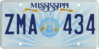 MS license plate ZMA434