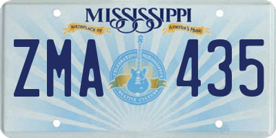 MS license plate ZMA435