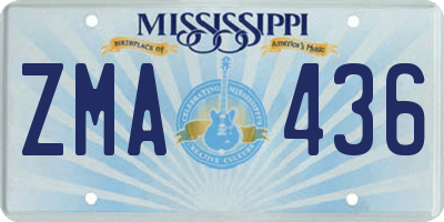 MS license plate ZMA436