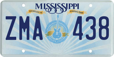 MS license plate ZMA438