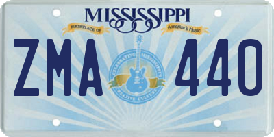 MS license plate ZMA440