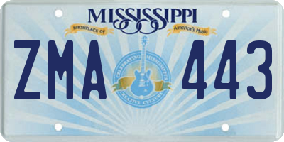 MS license plate ZMA443