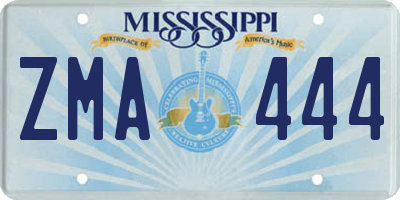 MS license plate ZMA444
