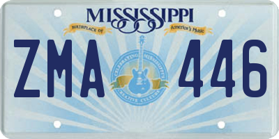 MS license plate ZMA446