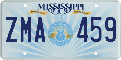 MS license plate ZMA459