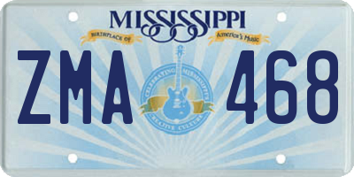 MS license plate ZMA468