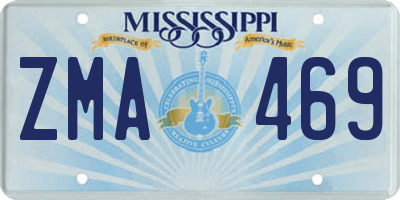 MS license plate ZMA469