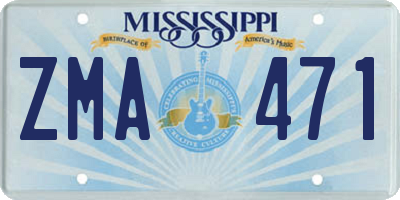 MS license plate ZMA471