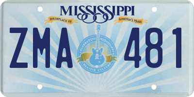 MS license plate ZMA481