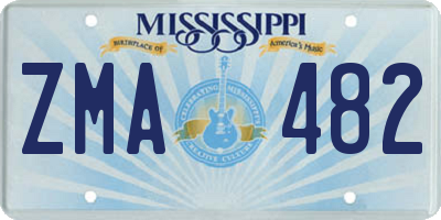 MS license plate ZMA482