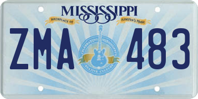 MS license plate ZMA483