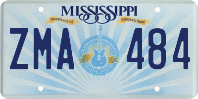 MS license plate ZMA484
