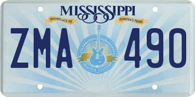 MS license plate ZMA490