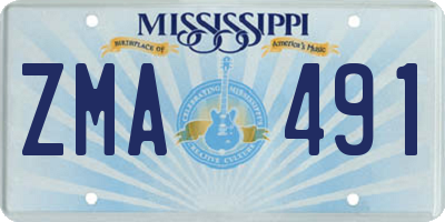 MS license plate ZMA491