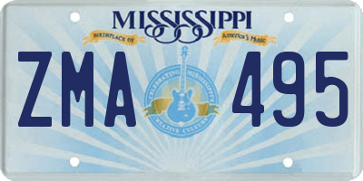 MS license plate ZMA495